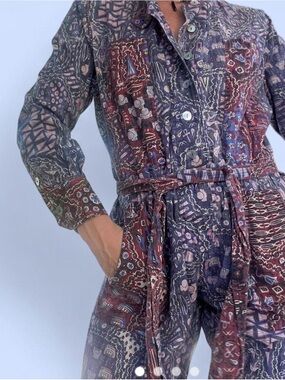 Chufy Niles Tales Gregory Printed Button-Front Overalls